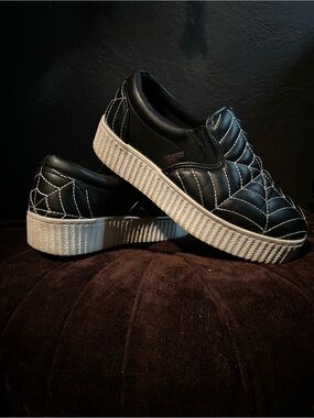 Strange Cvlt spiderweb slip on sneakers